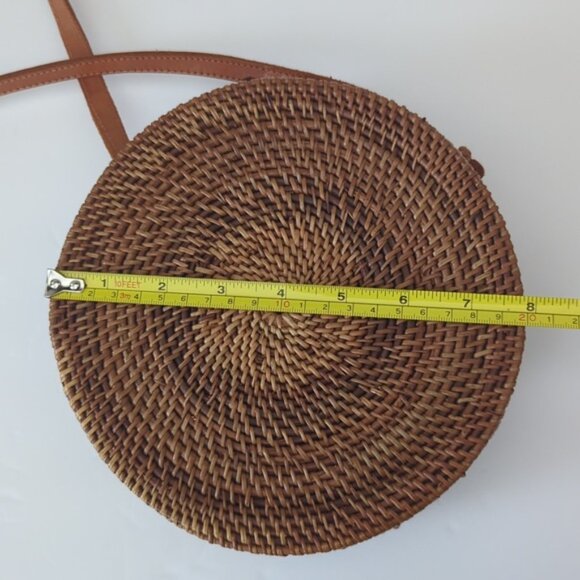 Amerii Rattan Round Crossbody Bag Retro 70s Style Circle Bag - Picture 10 of 12